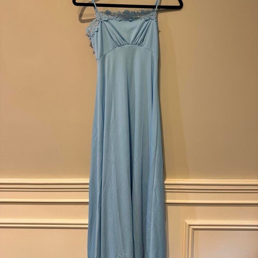 Vintage Women's Blue Maxi Nightgown Dress